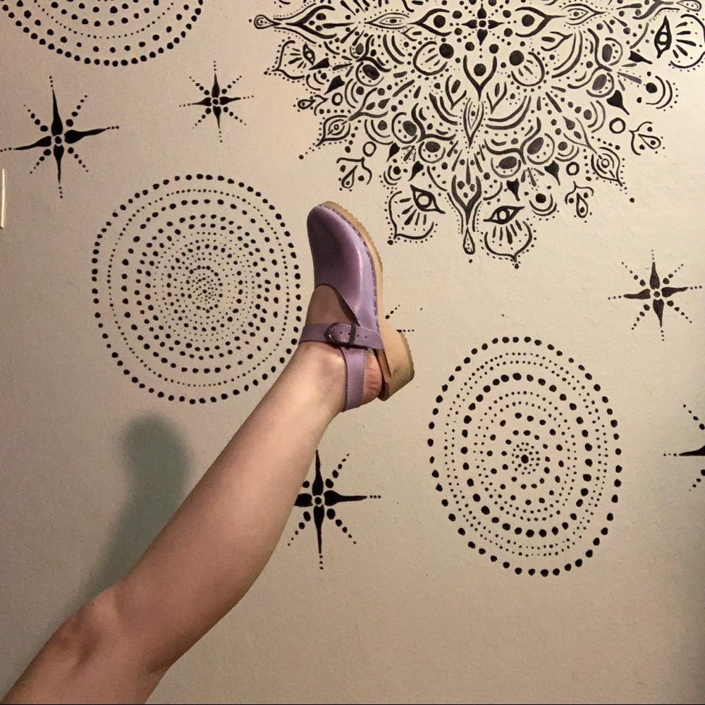 Vintage Lavender Clogs